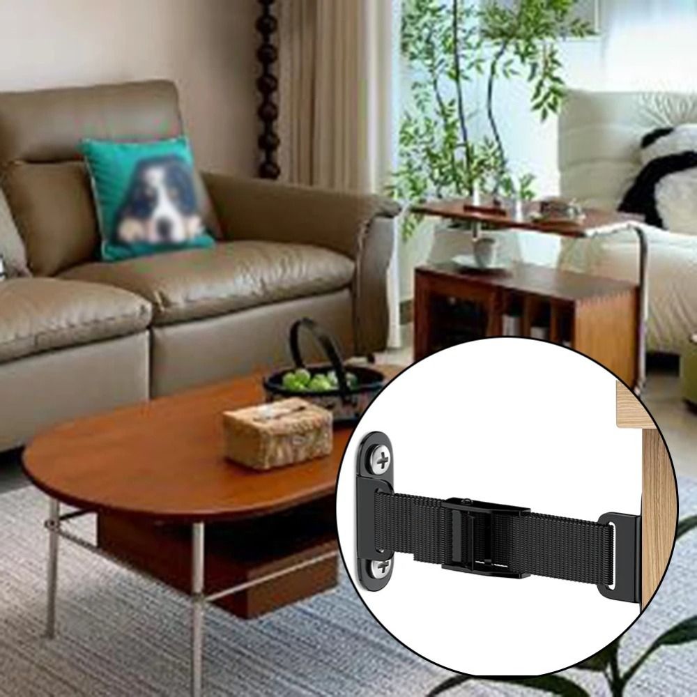 Earthquake Anchor Strap - Eenvoudig te installeren, aardbevingsbestendige meubelankers, verstelbaar,