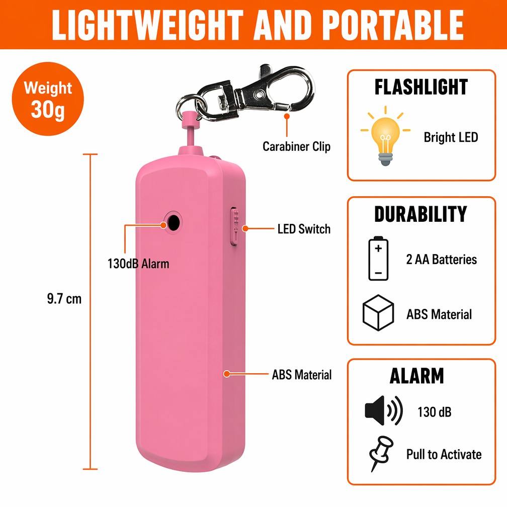 Draagbare 130dB anti-wolf alar - Personal Alarm Keychain recensie en prijs
